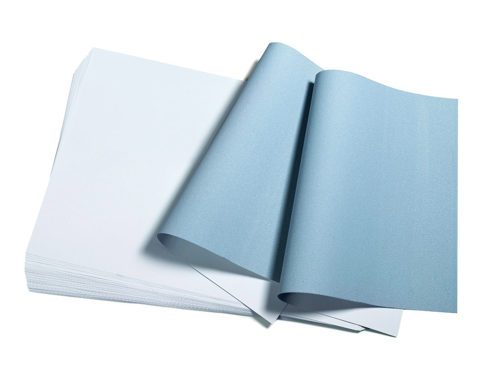 Papier a peindre riplast anti-humidite 50x35cm 120gr 1 face blanche/1 face bleu      paquet 50 feuilles