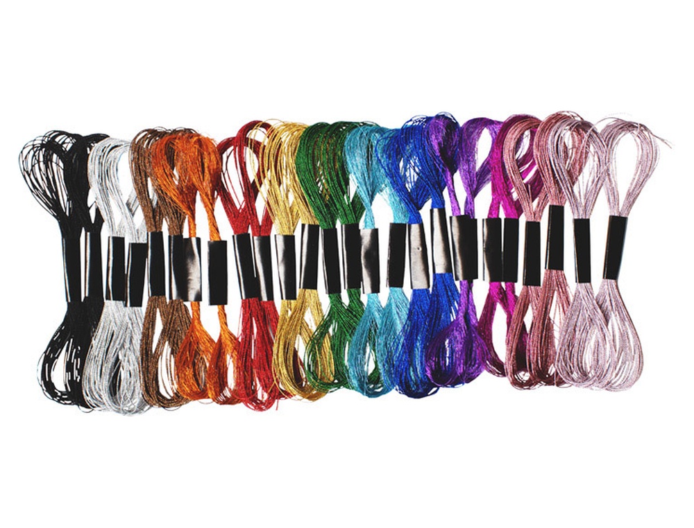 Fil broder sodertex metallique 8m coloris         assortis set 26 unites