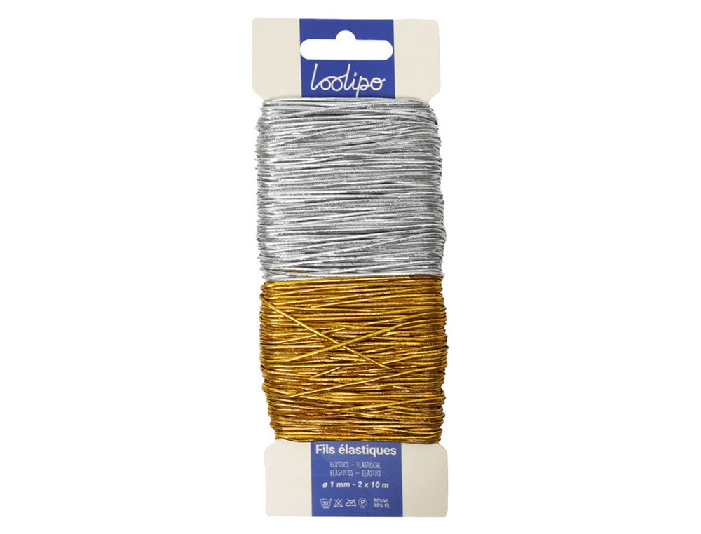 Fil elastique sodertex diam. 1mm 10m coloris or & argent