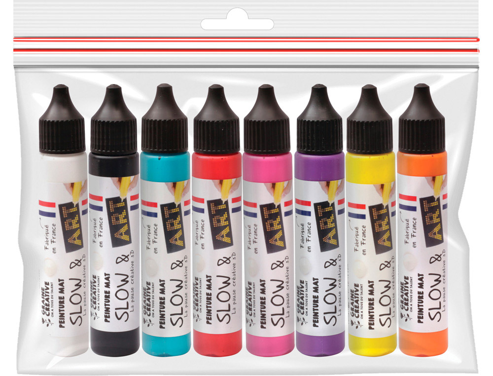 Peinture graine creative slow & art mates coloris assortis  sachet 8 crayons