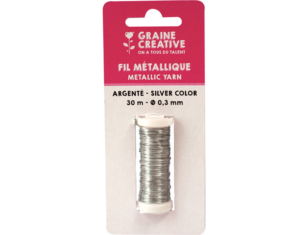 Fil metallique graine creative bobine 0,3x30m       coloris argente