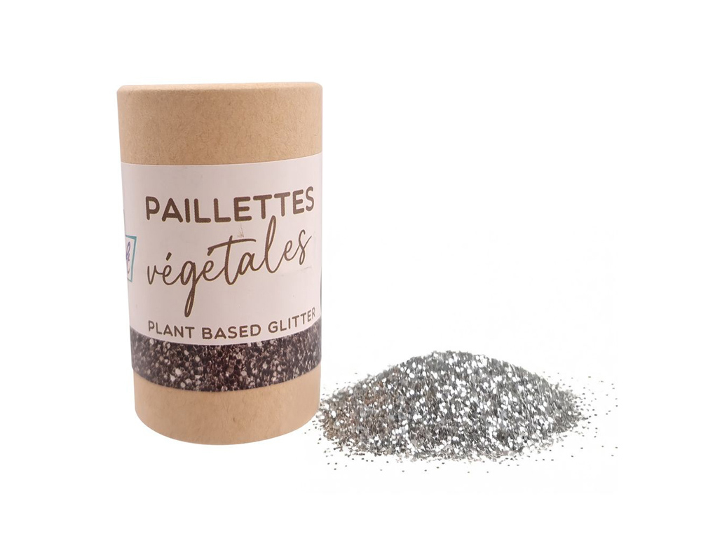Paillettes oz international biodegradable vegetales tube  carton 35g coloris argent