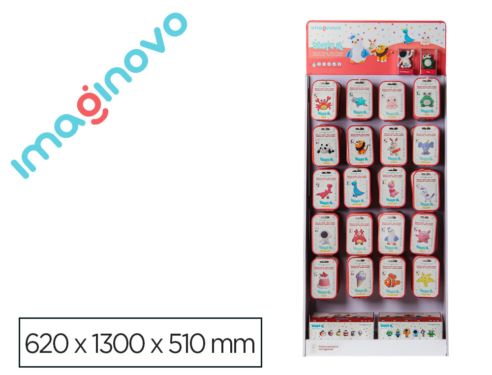 Presentoir pate a modeler imaginovo sechage a l'air set de 64 unit s couleurs         assortis 20 crochets