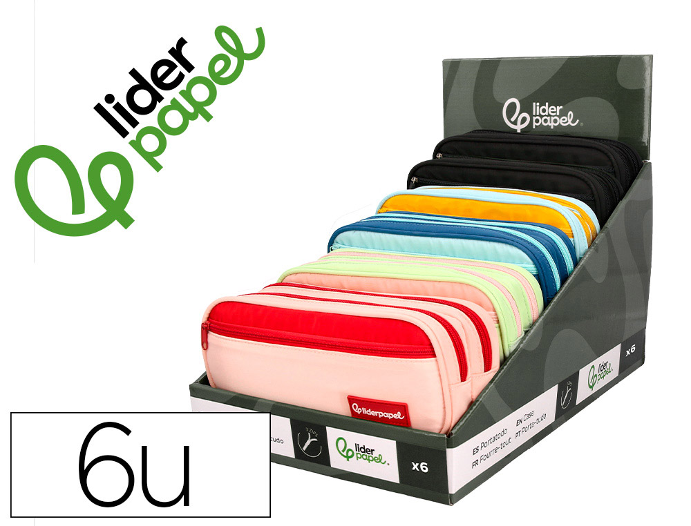 Trousse liderpapel duo 2 fermeture eclair avec poche a l'avant dim 300x230x385mm