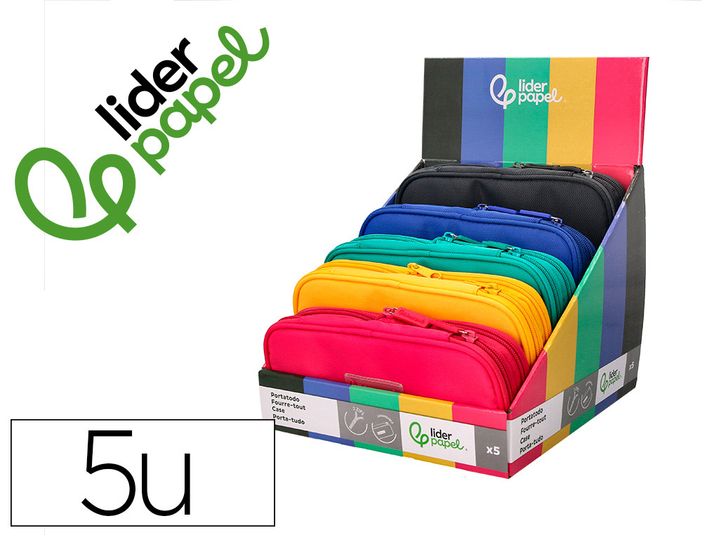 Liderpapel color pop 2 fermeture eclair avec 1       compartiment extensible