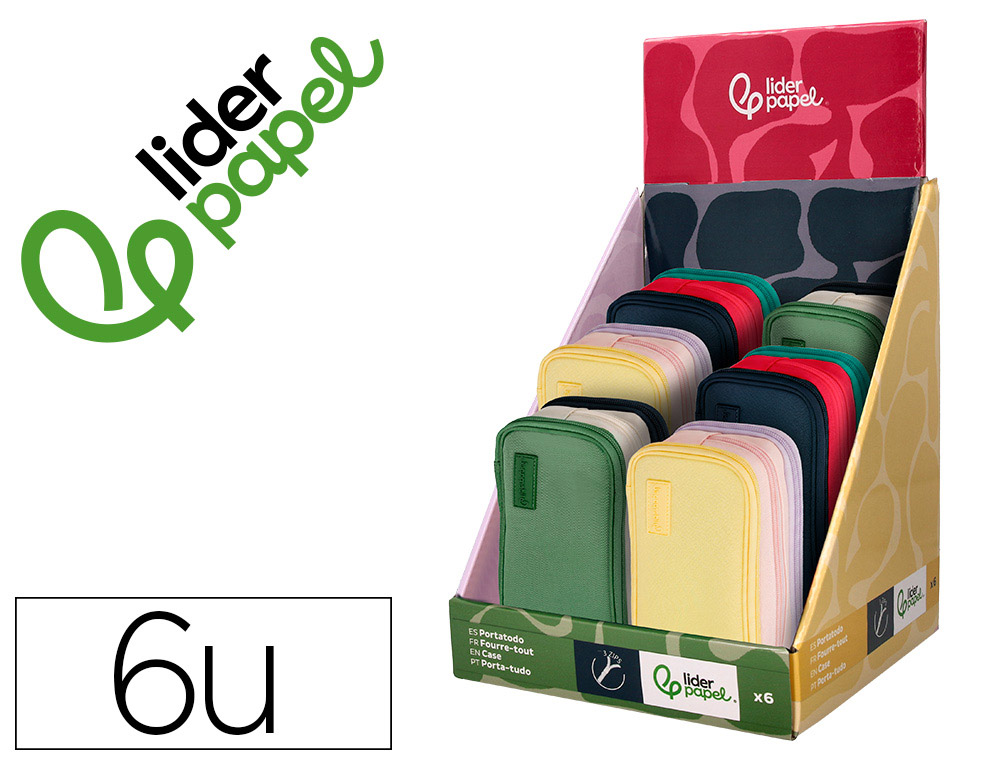 Trousse liderpapel funky 3 fermetures eclair 400x220x239