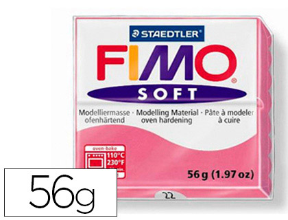 Pâte à modeler fimo soft coloris framboise pain 57g
