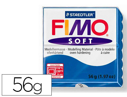 Pâte à modeler fimo soft coloris bleu pacifique pain 57g