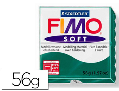 Pâte à modeler fimo soft coloris vert sapin pain 57g