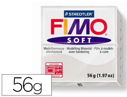 Pâte à modeler fimo soft coloris gris pain 57g