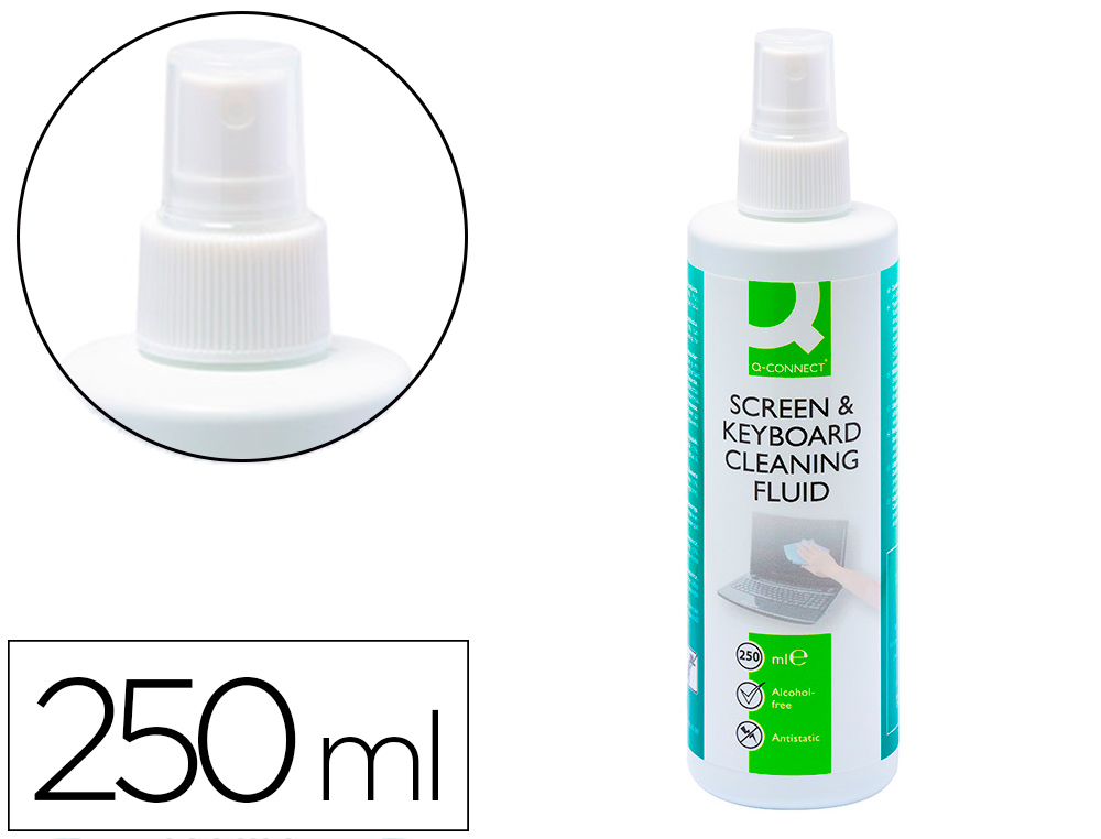 Vaporisateur q-connect nettoyant écrans sans solvants nocifs tous écrans nouvelle génération flacon 250ml