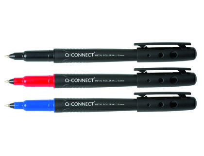Roller q-connect écriture moyenne 0.6mm fluide douce pointe acier solidité durabilité encre base eau couleur rouge