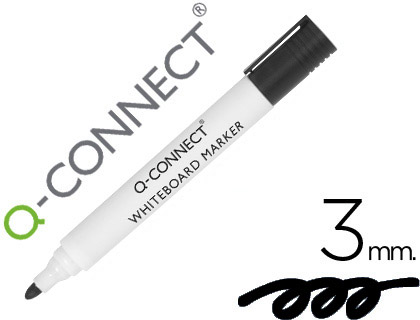 Marqueur q-connect tableau blanc pointe ogive tracé 2/3mm   corps plastique encre base    alcohol coloris noir