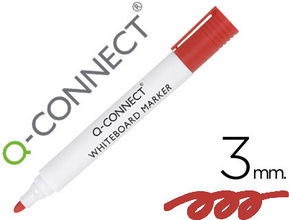 Marqueur q-connect tableau blanc pointe ogive tracé 2/3mm   corps plastique encre base    alcohol coloris rouge
