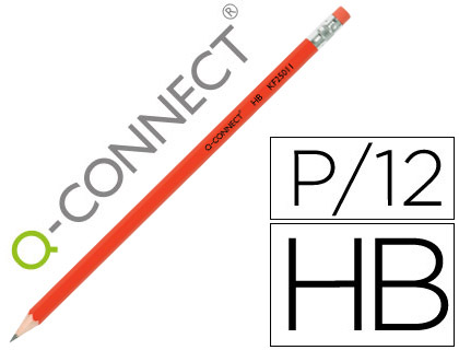Crayon graphite q-connect hb corps hexagonal usage courant bout gomme