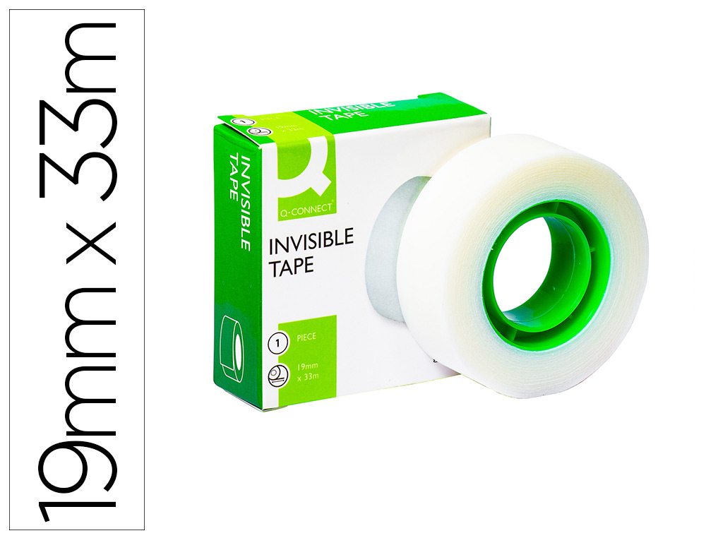 Ruban adhésif q-connect invisible économique 19mmx33m boîte individuelle