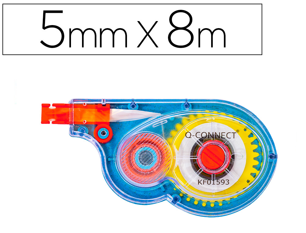 Correcteur q-connect dévidoir ruban 5mmx8m correction latérale réécriture immédiate invisible photocopie