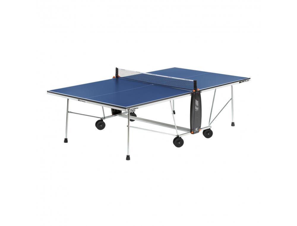 Table cornilleau tennis de table indoor 100 encadrement  acier poteaux et filet        rabattables coloris bleu