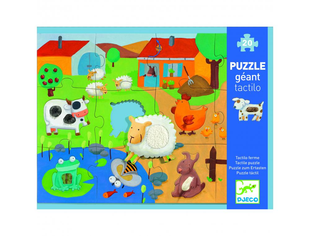Puzzles geants djeco tactiloferme grandes pieces   20 pieces