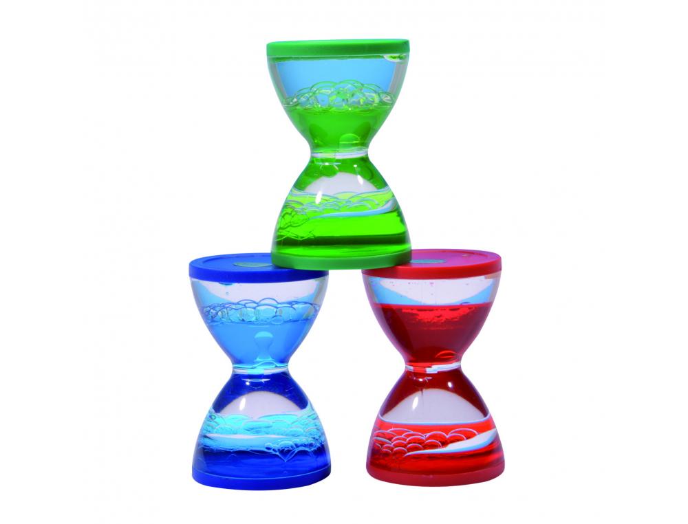 Sablier liquide davinci mini sablier sensoriel avec bulles colorees developpement de la  concentration coloris