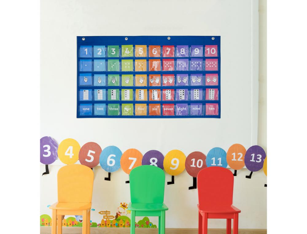 Supports et tableaux magnetiques achoka tableau    des nombres 50 pochettes 1    tableau et 50 cartes
