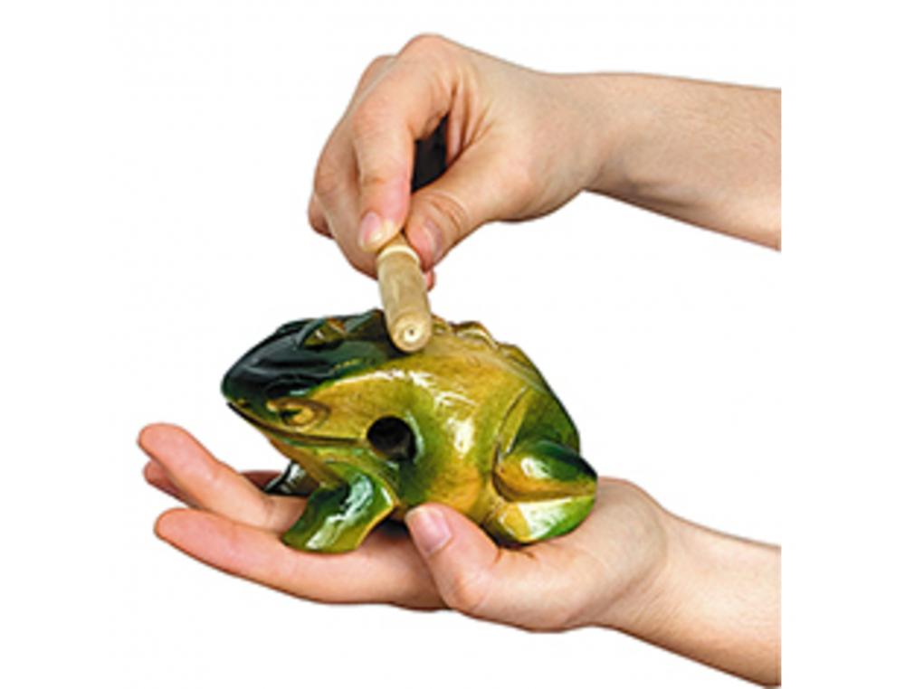 Grenouille guiro fuzeau instrument en bois imitation  coassement 10cm