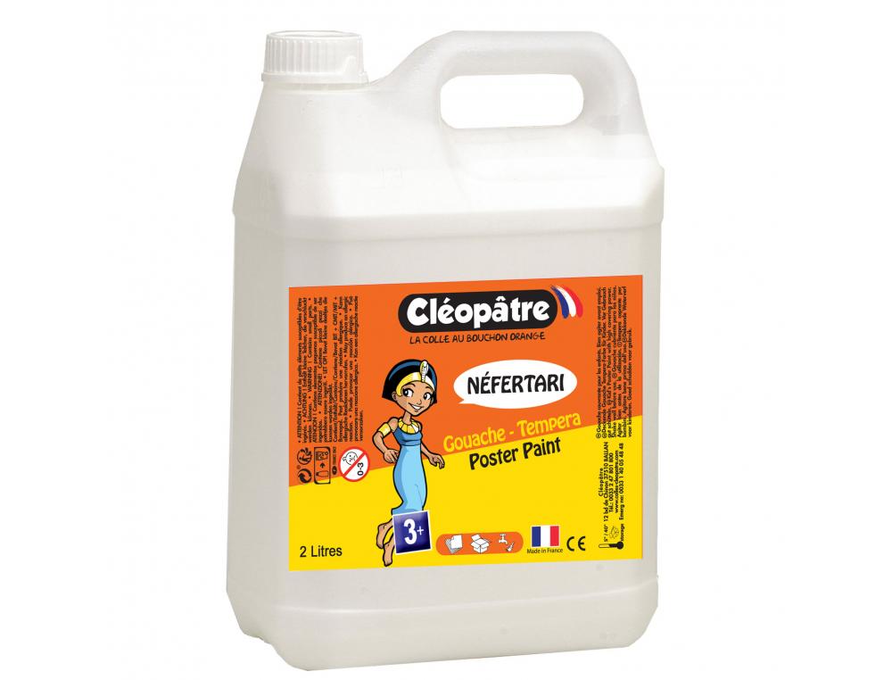 Gouache liquide cleopatre nefertari coloris blanc le    flacon 2l