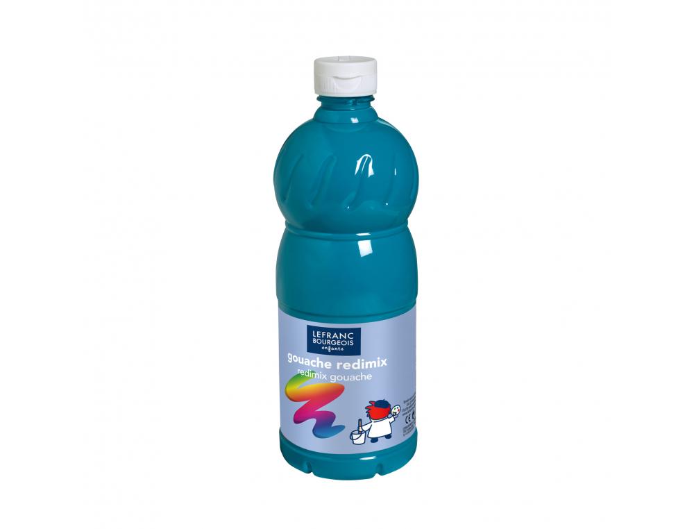 Gouache liquide colart redimix aspect veloute        miscible coloris turquoise    flacon 1l