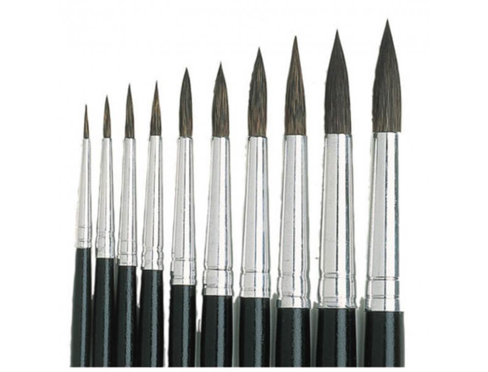 Pinceaux aquarelle n16 ronds ideal pour contours ou        details aquarelle ou encre    lot de 10 unites