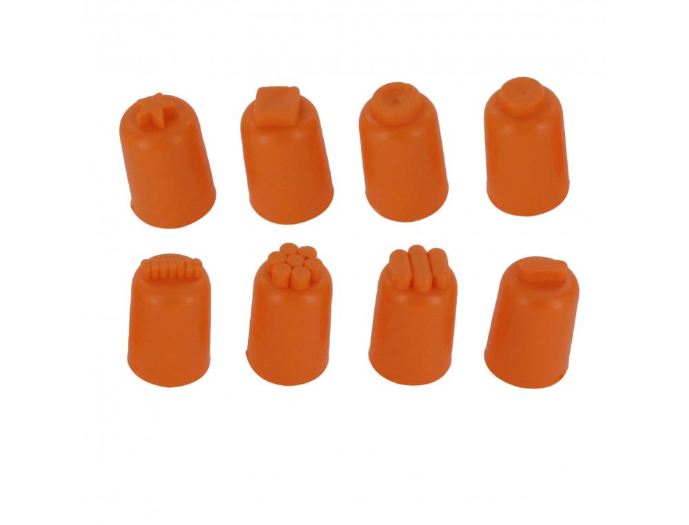 Lot de doigtiers en caoutchouc o'color souple 8   modeles assortis 24 pieces