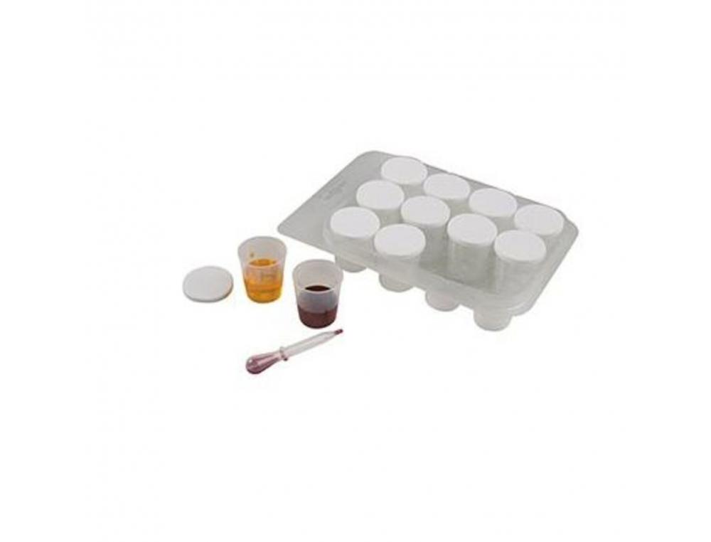 Lot de pots o'color gradues hermetiques 30 ml 12 unites   et 1 suppport