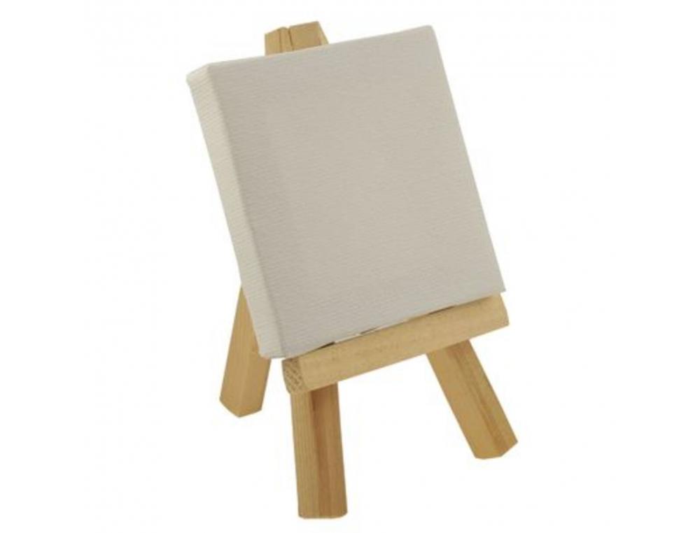 Mini chevalet bois avec toile 12x7 cm chassis 7x7 cm