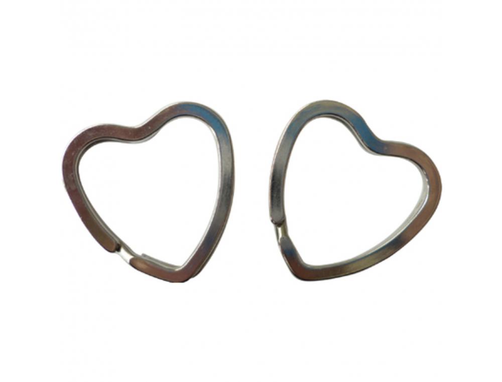 Lot porte-cles metal coeur graine creative 32 mm 10      unites