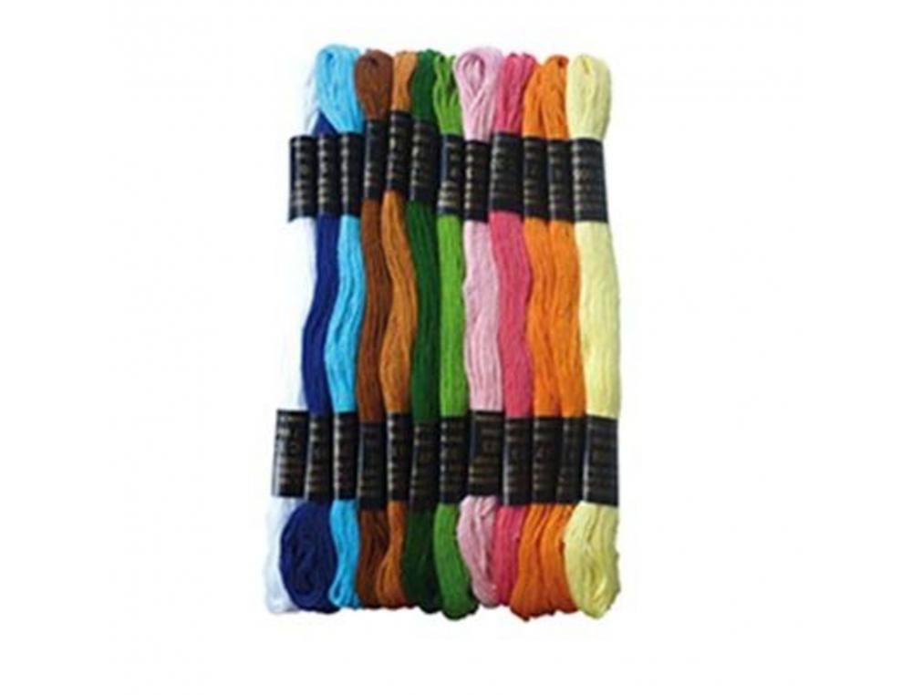 Lot fils bracelets bresiliens graine creative coton 7m      assortiment standard 12       echevettes coloris assortis