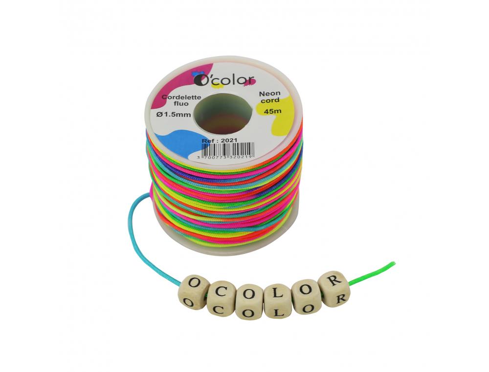 Fil cordon ocolor longueur 45m coloris multicolore sur   bobine