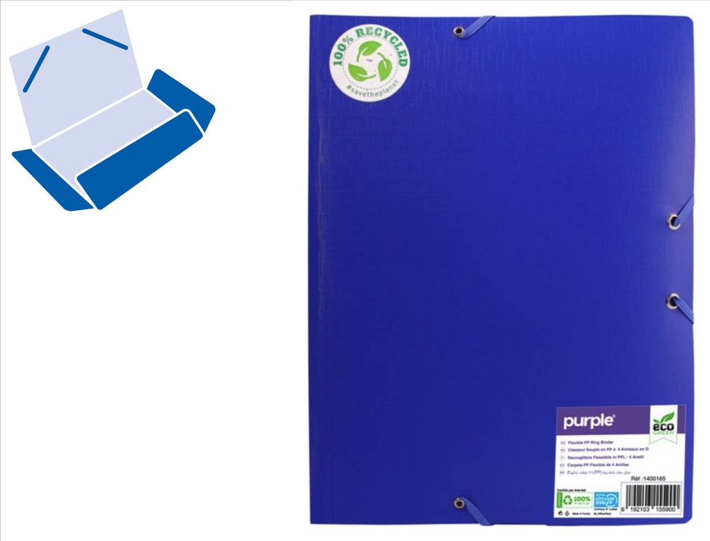 Chemise 3 rabats office plast polypro recycle coloris bleu