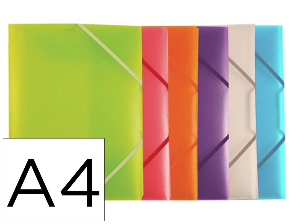 Chemise 3 rabats office plast polypro translucide 6 coloris assortis