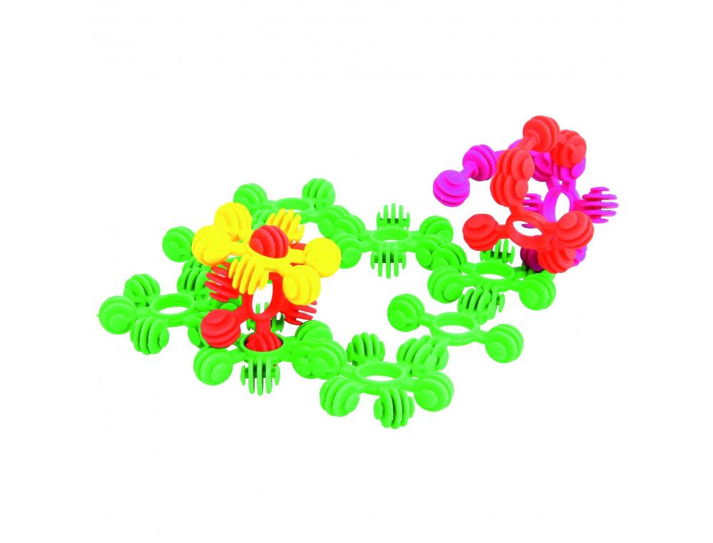 Fleurs a assembler vinco educational plastique souple  et silencieux diametre 4 cm   190 pieces