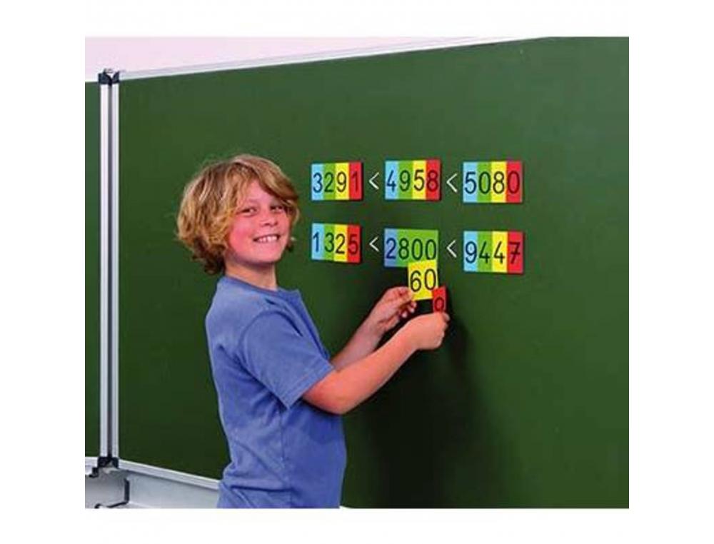 Supports et tableaux magnetiques cartes nombres    magnetiques de 1 a 9 000 4    couleurs differentes 40