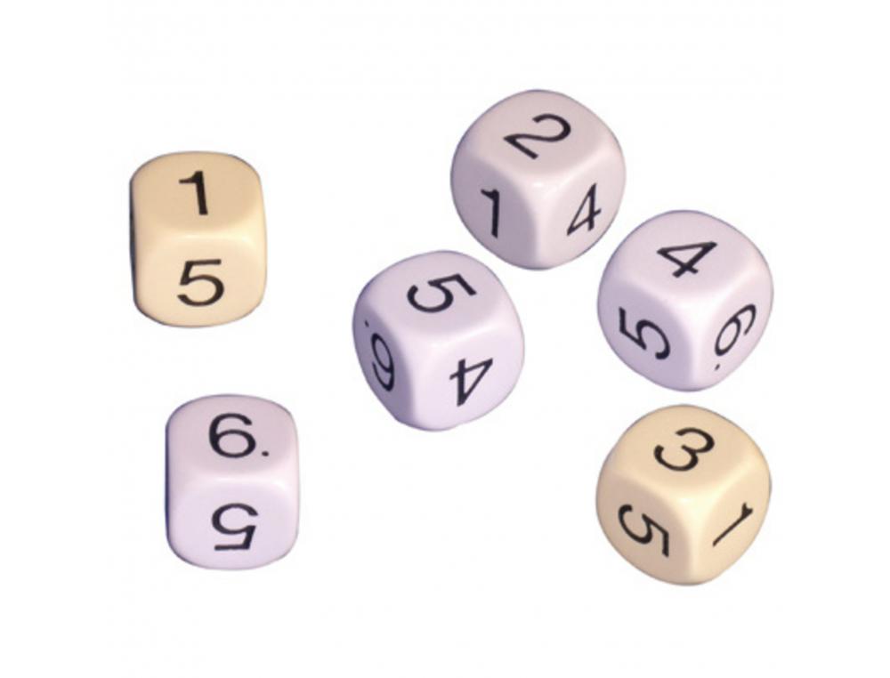Jeu de 6 des culture club chiffres de 1 a 6 16 mm