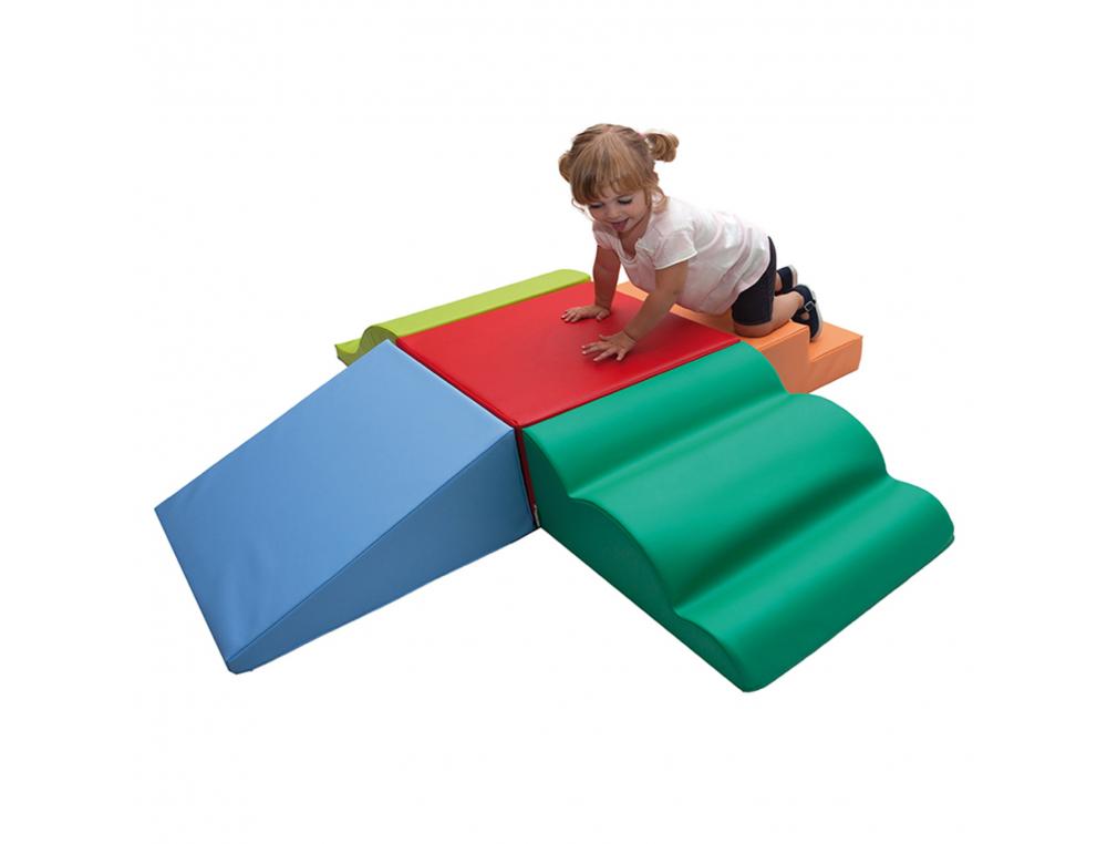 Set de motricite culture club escalier carre base           anti-derapante mousse 25kg/m3 ensemble de 5 pieces