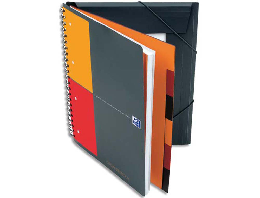 Cahier trieur oxford organiser book optik paper couverture polypropylène 160 pages ligné 3 rabats fermeture élastique
