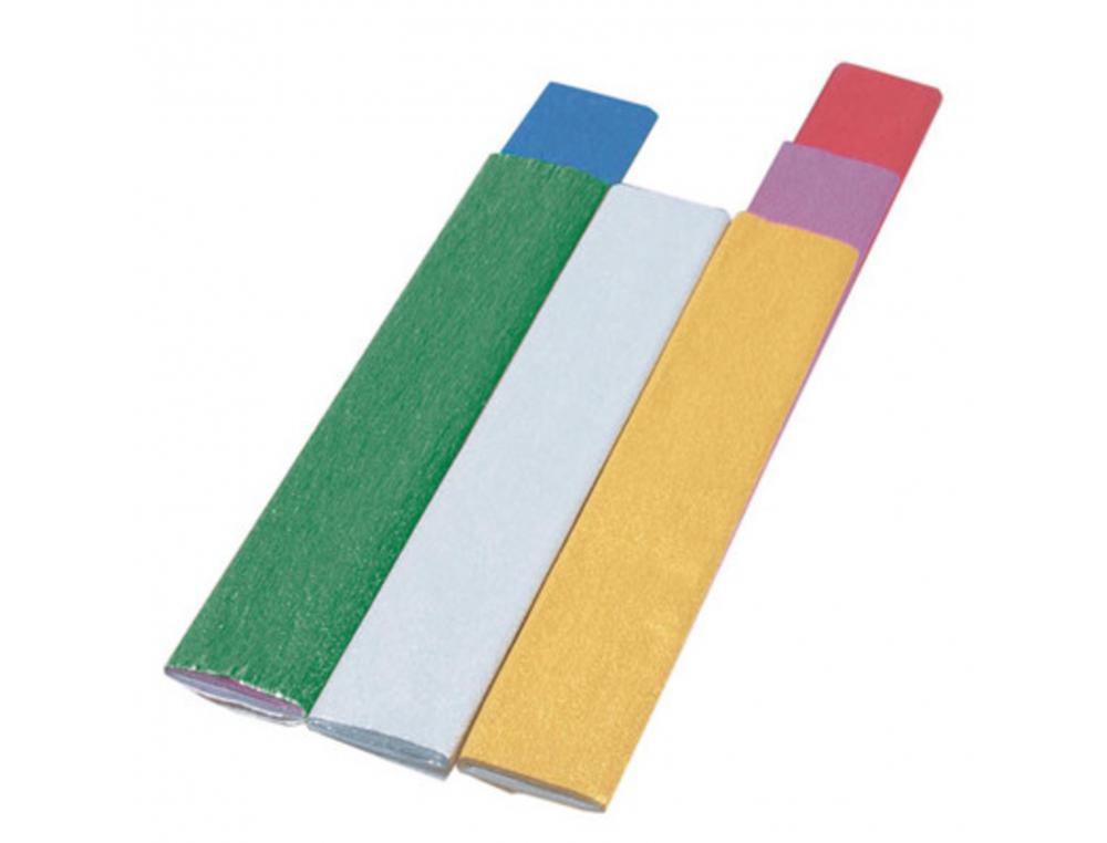 Papier crepon clairefontaine metallise 0,5x2,5m crepage    60% coloris assortis 6        feuilles