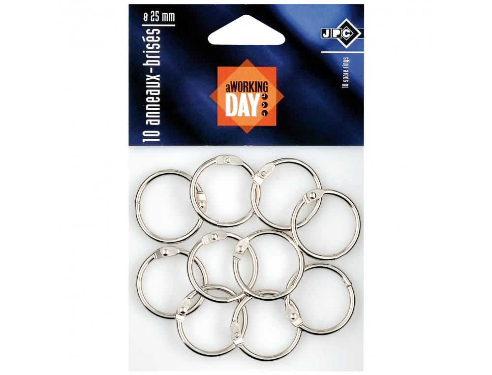 Anneau wonday brise metal 25mm sachet 10 unites