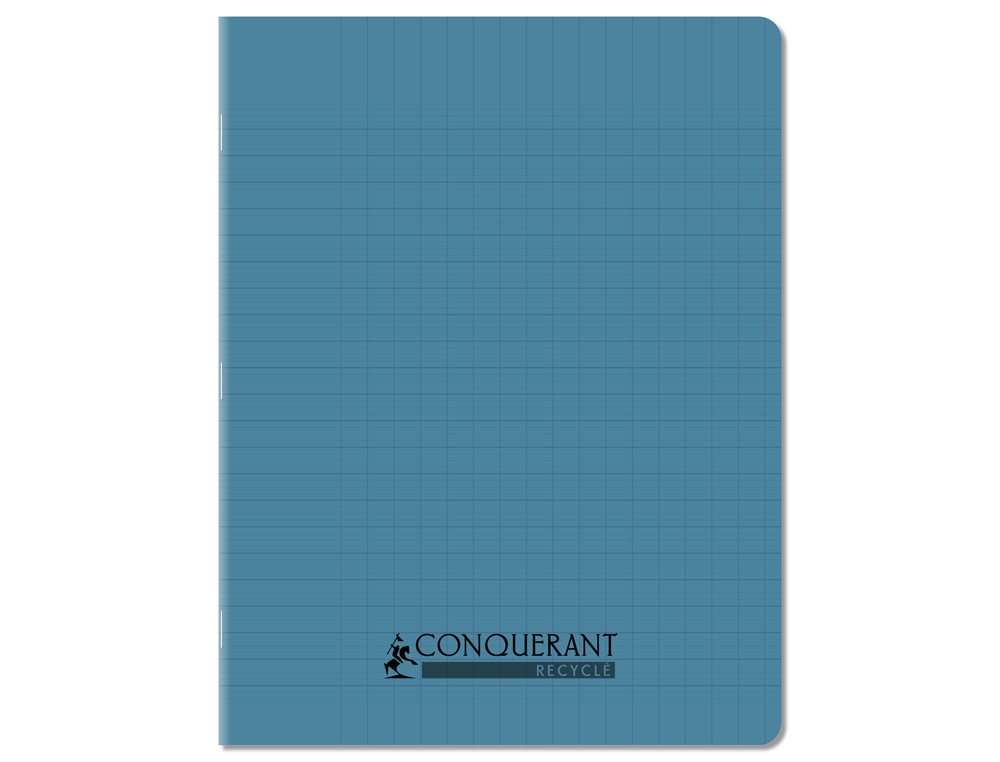 Cahier conquerant poplypropylene recycle        indechirable et lavable 17x22 cm 96 pages seyes bleu