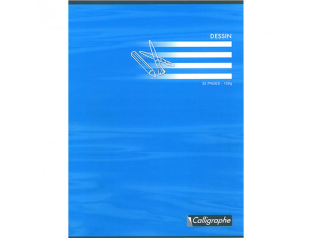 Cahier dessin calligraphe piqure couverture carte       offset 24x32cm 32 pages uni   120g
