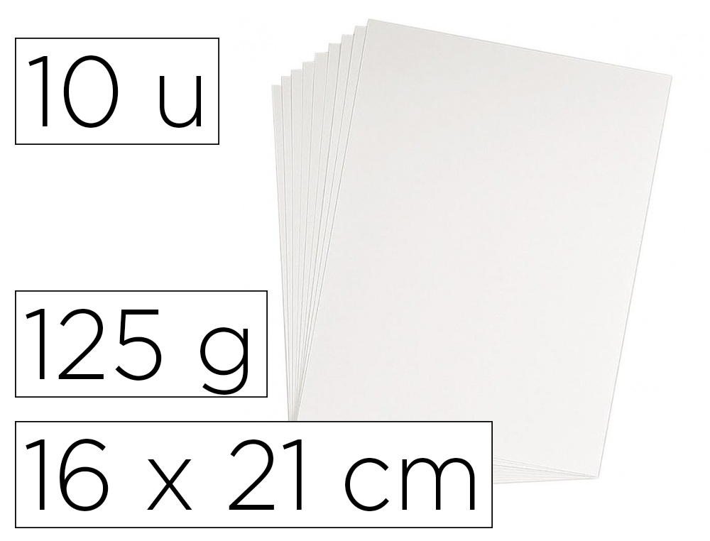 Papier buvard coutal 125g 16x21cm coloris blanc pochette 10 unites
