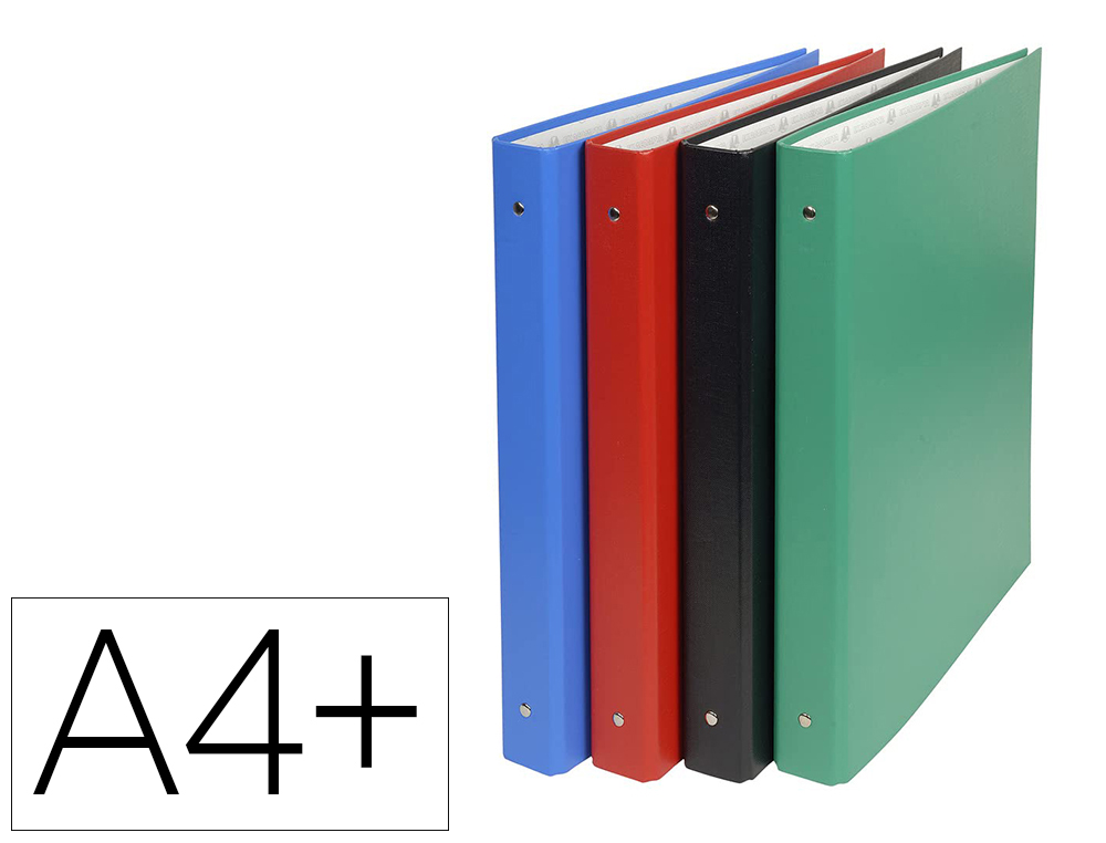 Classeur carton exacompta a4+ remborde pp capacite 275      feuilles 4 anneaux dos 40 mm  dim 34x28 cm  320x240
