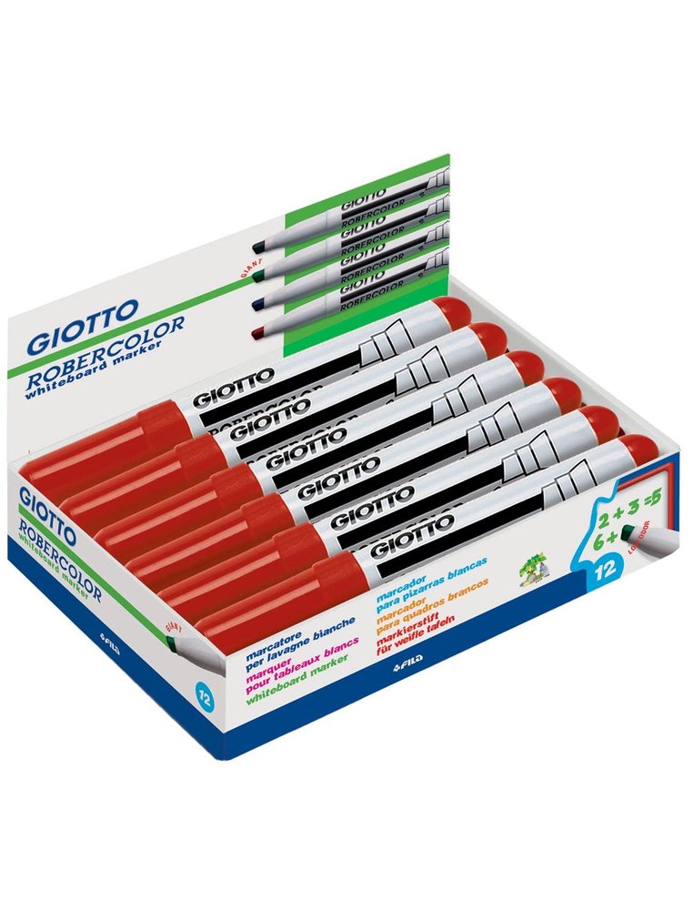 Marqueur robercolor biseau giotto odeur neutre ecriture  4 a 6mm biseaute coloris      rouge