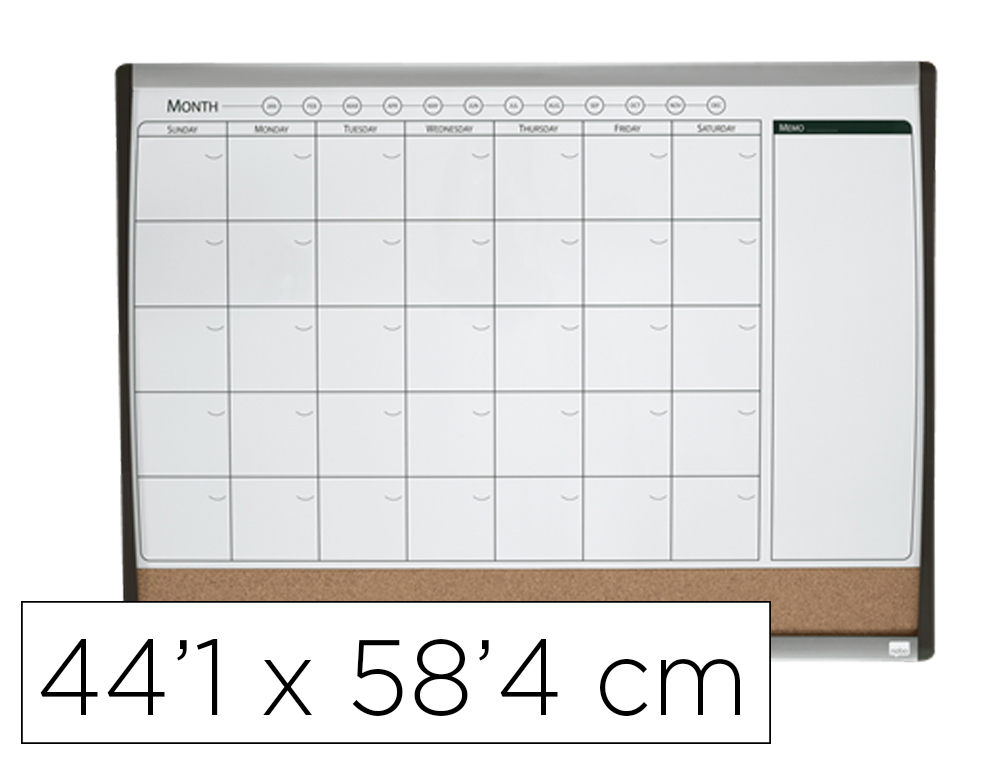 Tableau nobo surface laque 3 en 1 notes planning et liege  pour affichage effacable a    sec